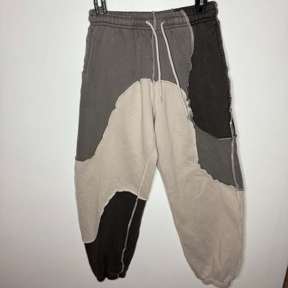 Named Collective Multi-Tone Patchwork Sweatpants Grey Size Medium
